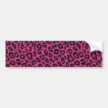 Beautiful hot pink leopard skin glitter shine bumper stickers