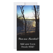 Beautiful Icy Sunset Customizable Event Invitation Photo Cards
