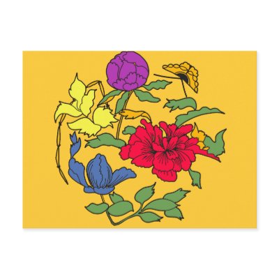 Beautiful Japanese Flower Art Post Cards by greenbaby