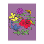 Beautiful Japanese Flower Art Post Cards