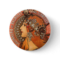 Beautiful ladies profile - Mucha Pins