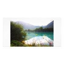 Beautiful lake in the Alps, Slovenia Photo Card Template