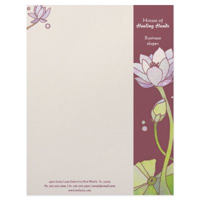 Beautiful Lotus Business Letterhead by daphne1024