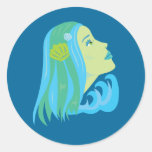 Beautiful Mermaid Round Stickers