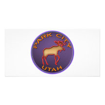 Beautiful Moose Medallion Park City Souvenir Customized Photo Card