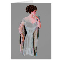 Beautiful Old Fashioned Lady Greeting Card