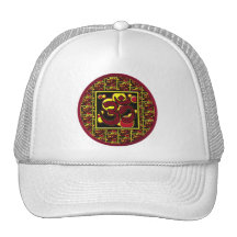 Beautiful Om Aum Symbol w/Circles and Squares Hats