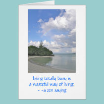 Beautiful Peaceful Deserted Beach & Zen Quote cards