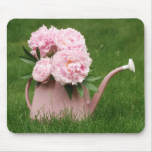 Beautiful peonies in a watering can mouse pads