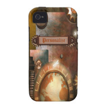 Beautiful Personalized Steampunk iPhone 4 Case