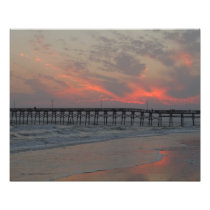Beautiful "Pier and Sunset" (Oak Island, NC) Photo