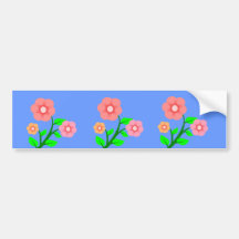 Beautiful Pink and Beige Flowers Bumper Sticker