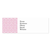 Beautiful Pink Diamond Scroll Pattern Business Card Templates