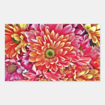 Beautiful Pink Orange Flower Petal Floral Gifts Rectangle Sticker