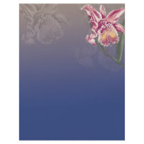 beautiful pink orchid on deep blue personalized flyer