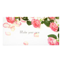 Beautiful pink roses photo card