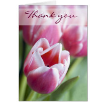 Beautiful Pink Tulip Thank You Card