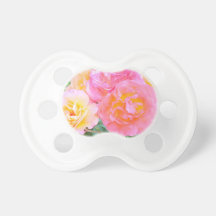 Beautiful Pink & Yellow Roses Nature Design Pacifier