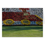 Beautiful Planted flowers shaped like train engine Greeting Card