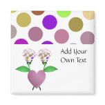Beautiful Polka Dot Roses Customizable Magnet