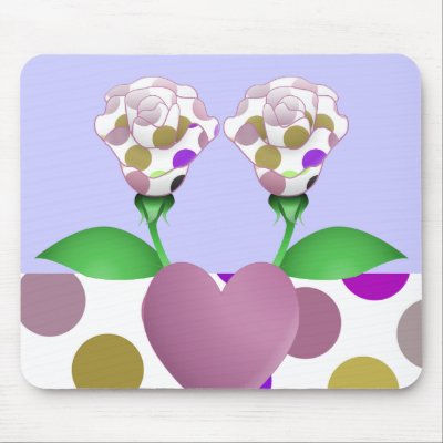 Beautiful Polka Dot Roses Mousepad by polkadotpizazz