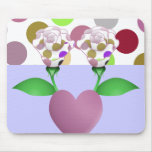 Beautiful Polka Dot Roses Mousepad