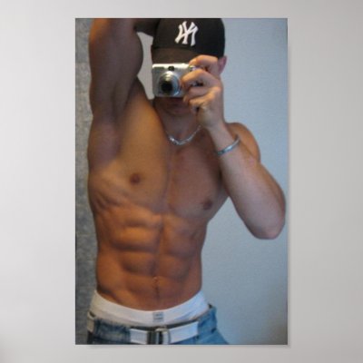 Beautiful pose showing the abs posters by alongabbay