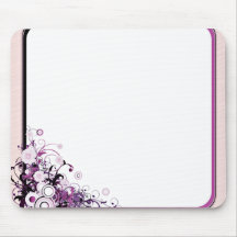 Beautiful purple swirls and blossom mouse pad