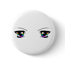 Beautiful Rainbow "anime eyes" badge Button