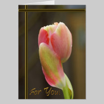 Beautiful, rare Tulip with Golden Text card cards