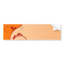 Beautiful Red and orange floral peach Bumper Sticker