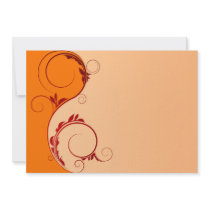 Beautiful Red and orange floral peach Personalized Invite