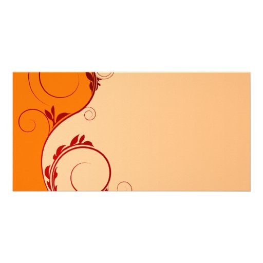 Beautiful Red and orange floral peach Picture Card