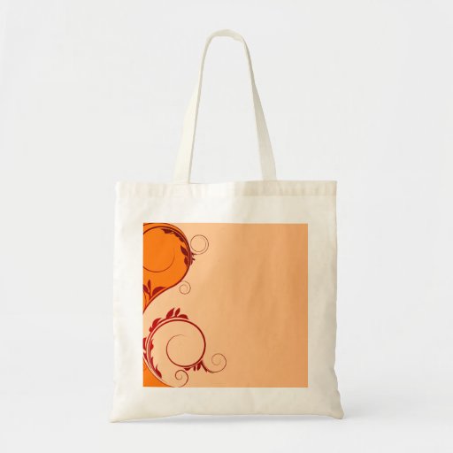 Beautiful Red and orange floral peach Tote Bags