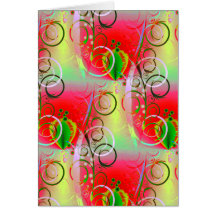 Beautiful Red Green Yellow Spring Floral Vines Card
