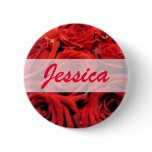 Beautiful Red Roses Name Button