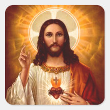 Beautiful religious Sacred Heart of Jesus image Stickers