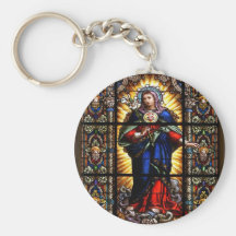 Beautiful Religious Sacred Heart of Virgin Mary Key Chains