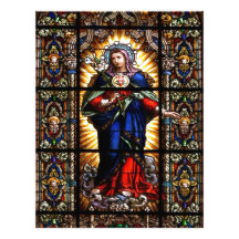 Beautiful Religious Sacred Heart of Virgin Mary Letterhead Template