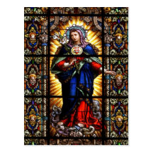 Beautiful Religious Sacred Heart of Virgin Mary Postcard
