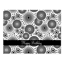 Beautiful retro black and white Postcard