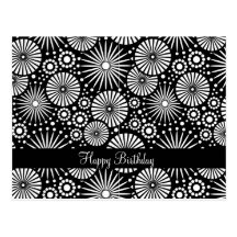 Beautiful retro black and white Postcard