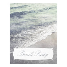 Beautiful Retro Ocean Beach Party Invitation