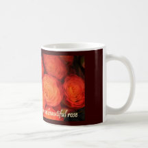 Beautiful Rose Orange Pink Wedding Bridal Shower Mug