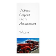 Beautiful Shiny Antique Red Fire Truck Art Customized Rack Card