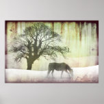 Beautiful Snow Horse Artwork Posters
