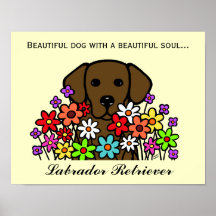 Beautiful Soul Chocolate Labrador Illustration Posters