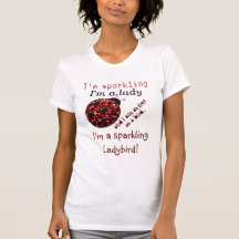 Beautiful Sparkling red glitters Ladybird Tees