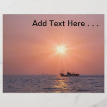 Beautiful Sunset Over Ocean with Ship Flyer