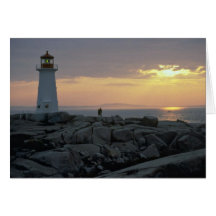 Beautiful Sunset: Peggy's Cove Light House, Nova S Card